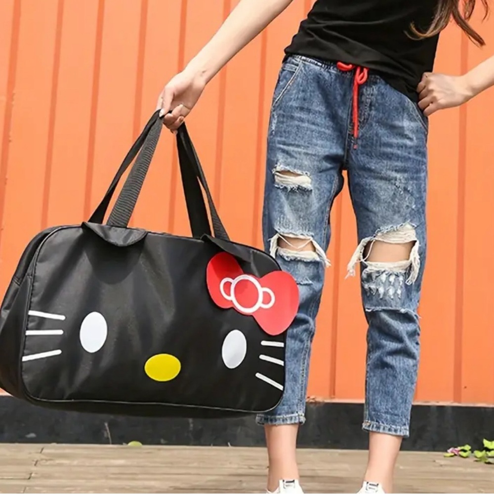Large black hello kitty bag